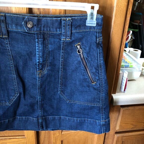 7 For All Mankind Zipper Pockets Denim Mini Skirt Blue - 26 - Picture 3 of 11